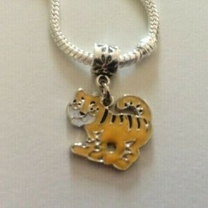 "TIGER" Dangling Charm Bead For European Style Charm Bracelets